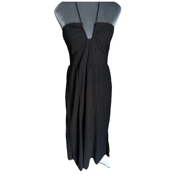 Maxi Dress M Romantic Whimsigoth Boho Dark Fairy Grunge Witchy Convertible Flowy - Picture 11 of 15